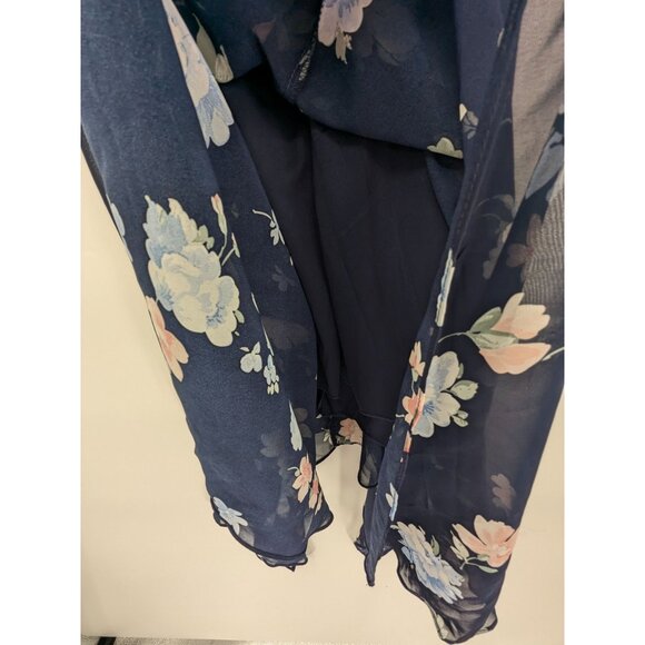 Premier Amour Floral Ruffle Midi Dress Size 12 Asymmetrical Hem Cottage Wedding - Picture 7 of 13